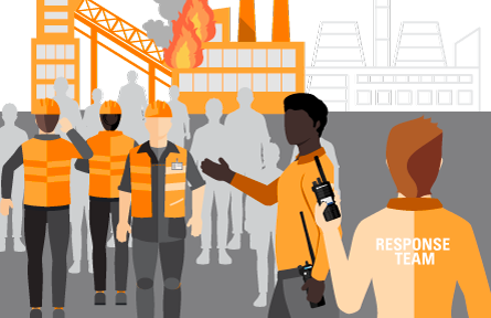 Incendie ou fuite de substances & évacuation